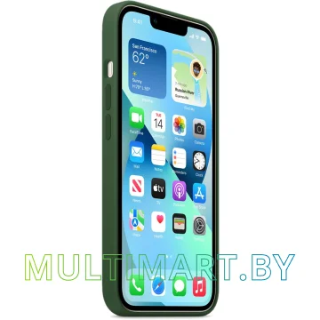 Чехол для телефона Apple MagSafe Silicone Case для iPhone 13 (зеленый клевер) картинка 3